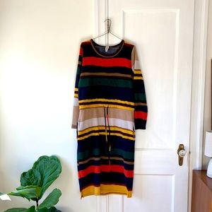7th Ray Fleece Striped Dress with pockets!
